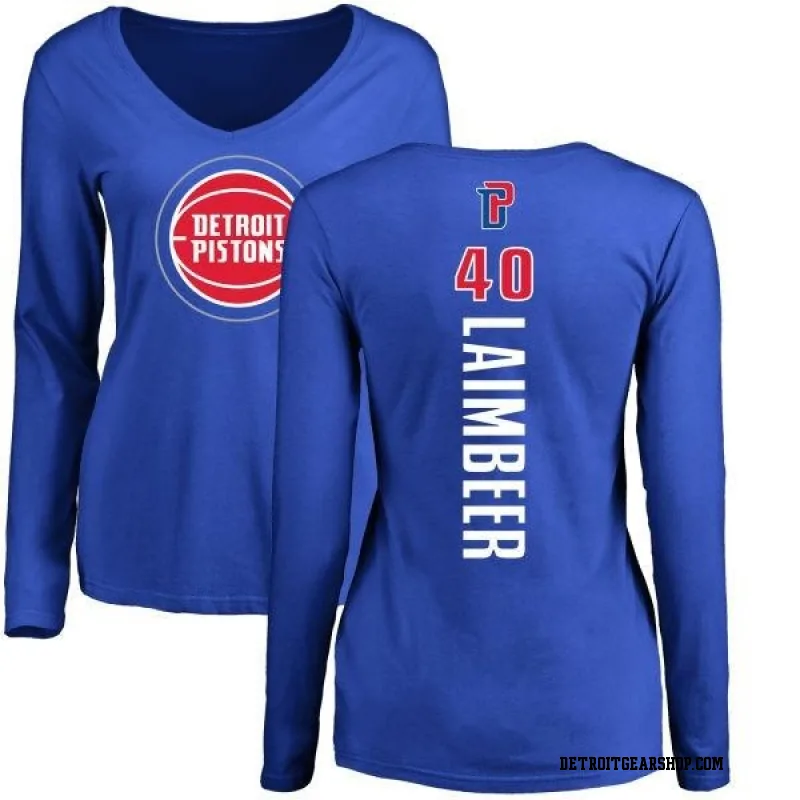 Royal Men's Bill Laimbeer Detroit Pistons Backer Long Sleeve T-Shirt