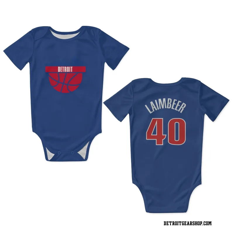 White Detroit Pistons Bill Laimbeer Newborn & Infant Bodysuit