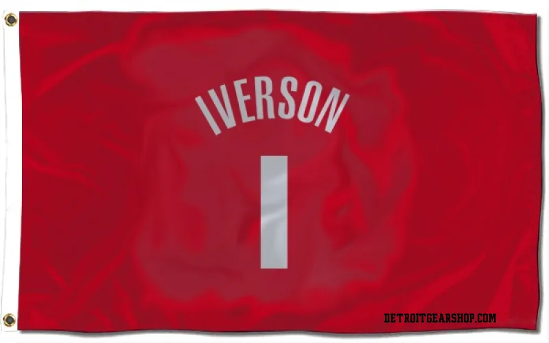 Navy Men's Allen Iverson Detroit Pistons Name and Number Banner