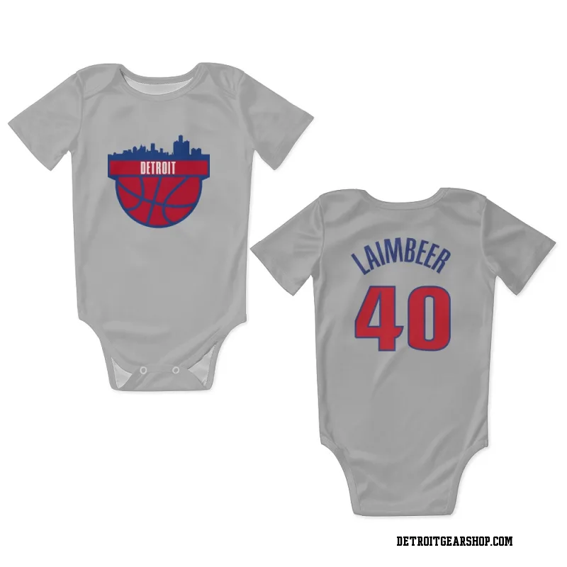 White Detroit Pistons Bill Laimbeer Newborn & Infant Bodysuit